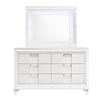 Charlotte 6-Drawer Dresser w/ Mood Lighting Mirror in White