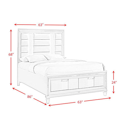 Charlotte Queen Storage 3PC Bedroom Set in White