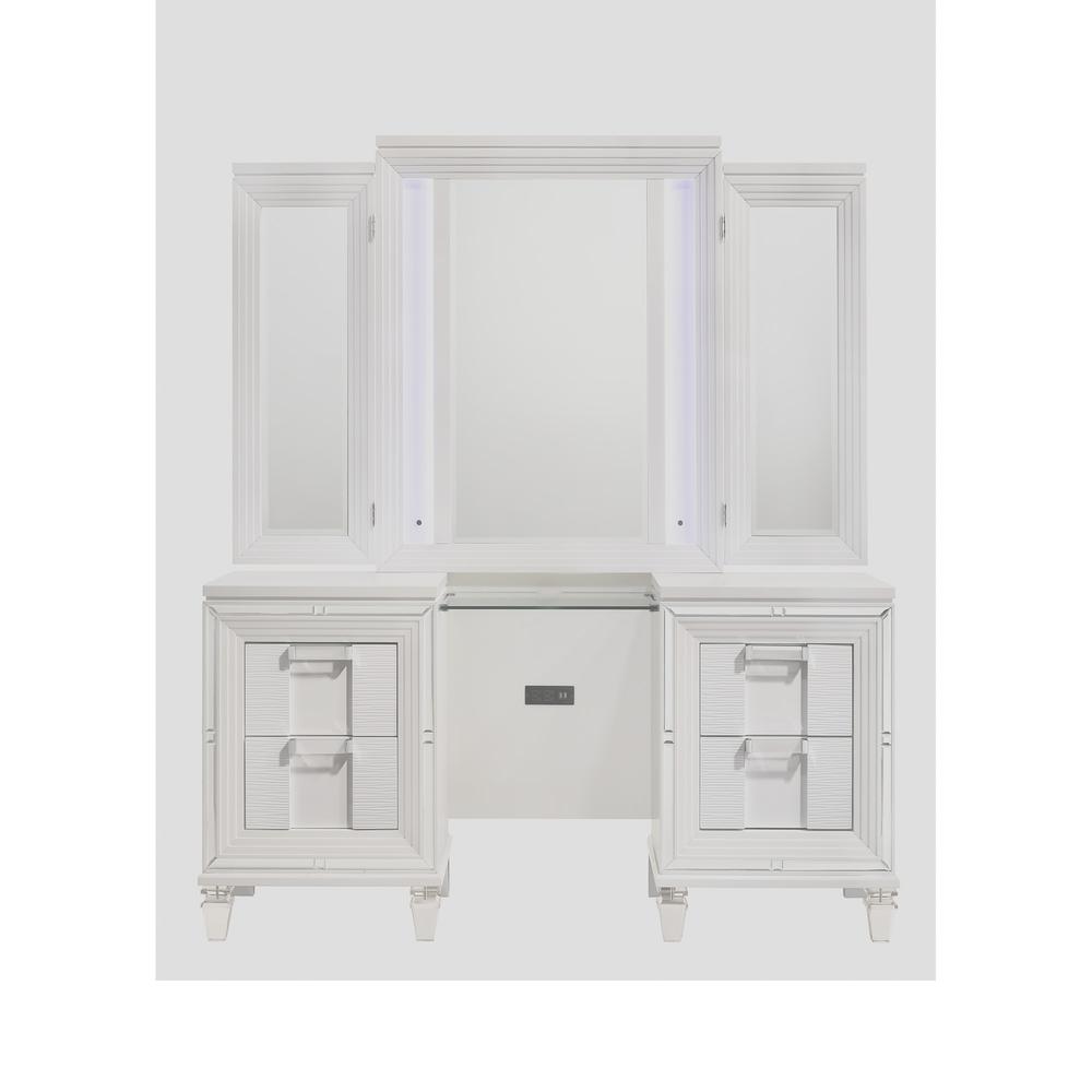 Charlotte Vanity Set with USB in White