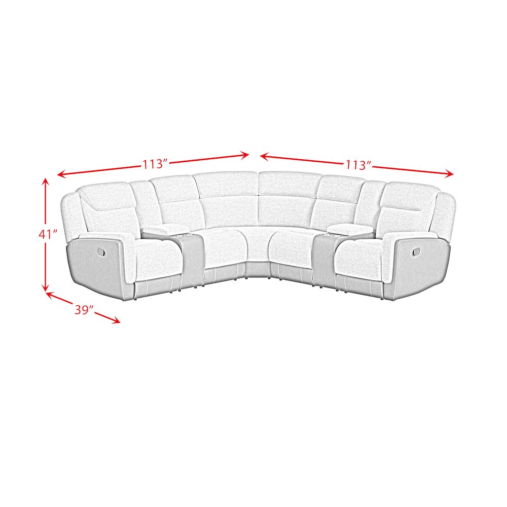 Viper 3PC Sectional Set with Console and 2 Recliners in Rancho Beige