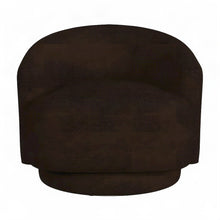 Fabric Swivel Accent Chair with Spring Seat and Foam Cushion, CHOCOLATE