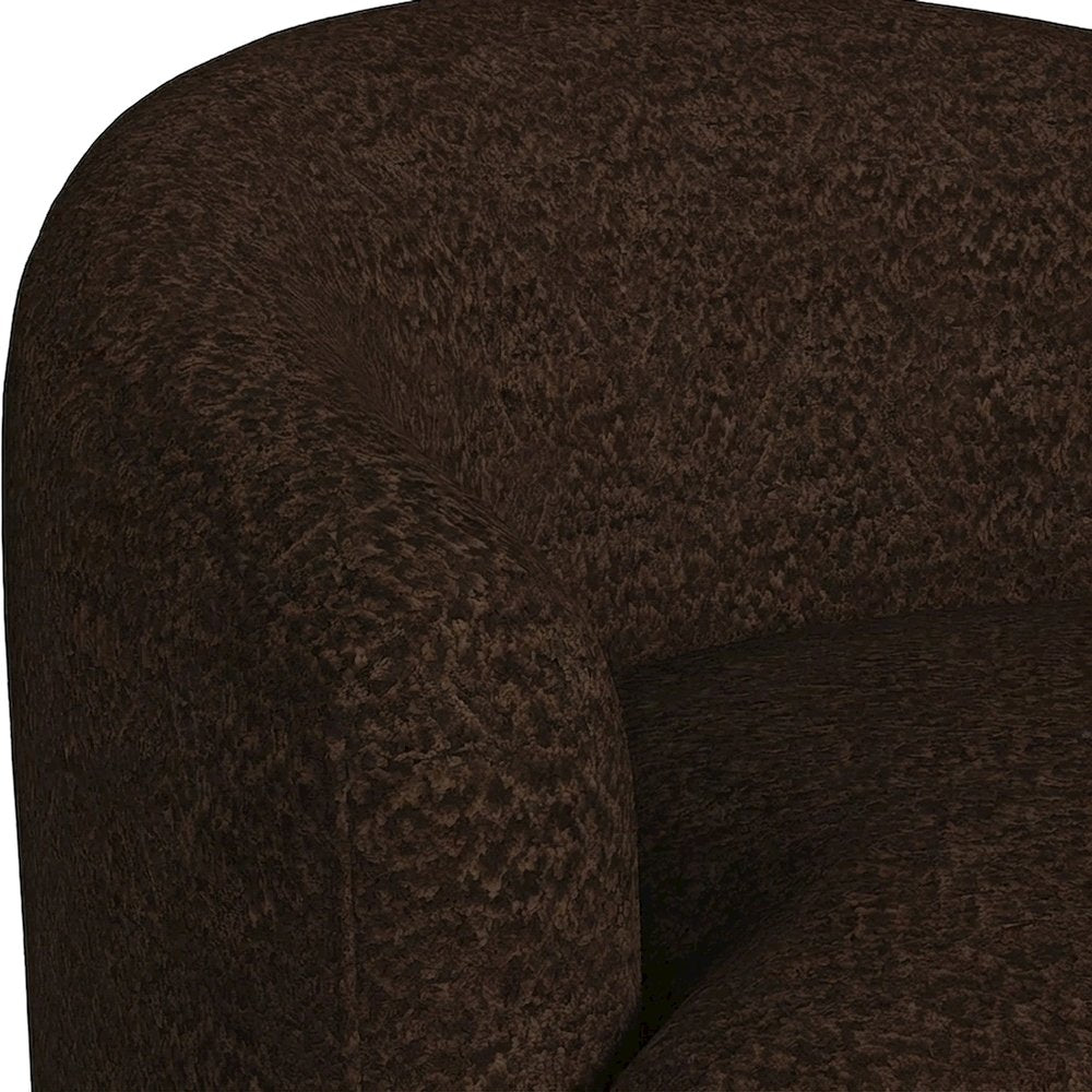 Fabric Swivel Accent Chair with Spring Seat and Foam Cushion, CHOCOLATE