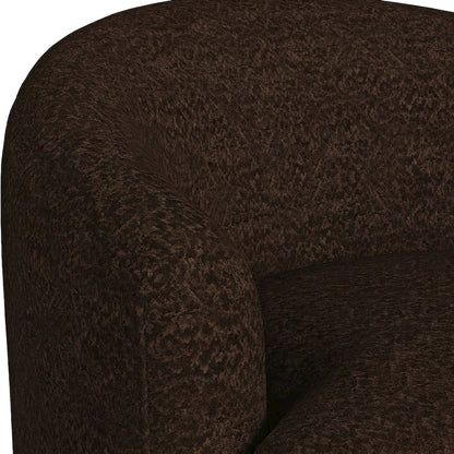 Fabric Swivel Accent Chair with Spring Seat and Foam Cushion, CHOCOLATE