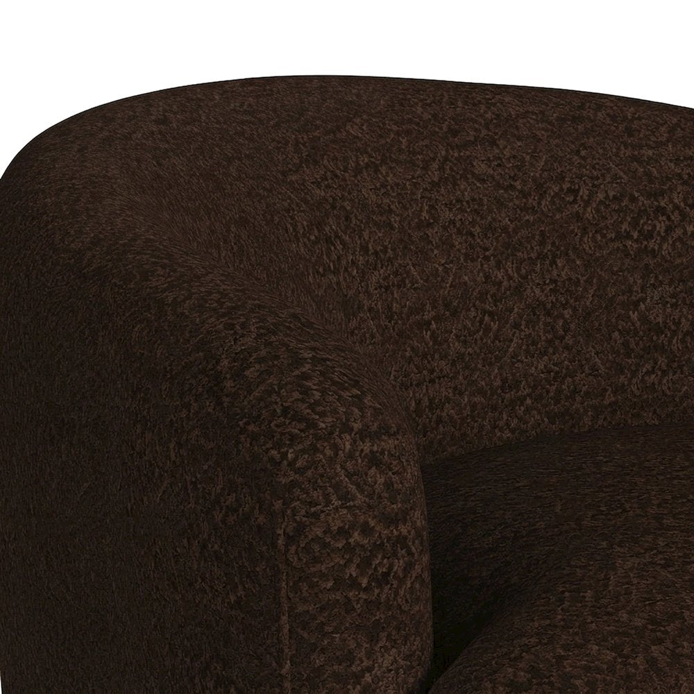 Fabric Swivel Accent Chair with Spring Seat and Foam Cushion, CHOCOLATE