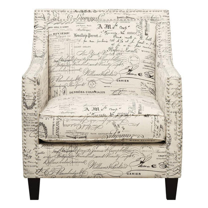 Emery French Script Chair & Ottoman