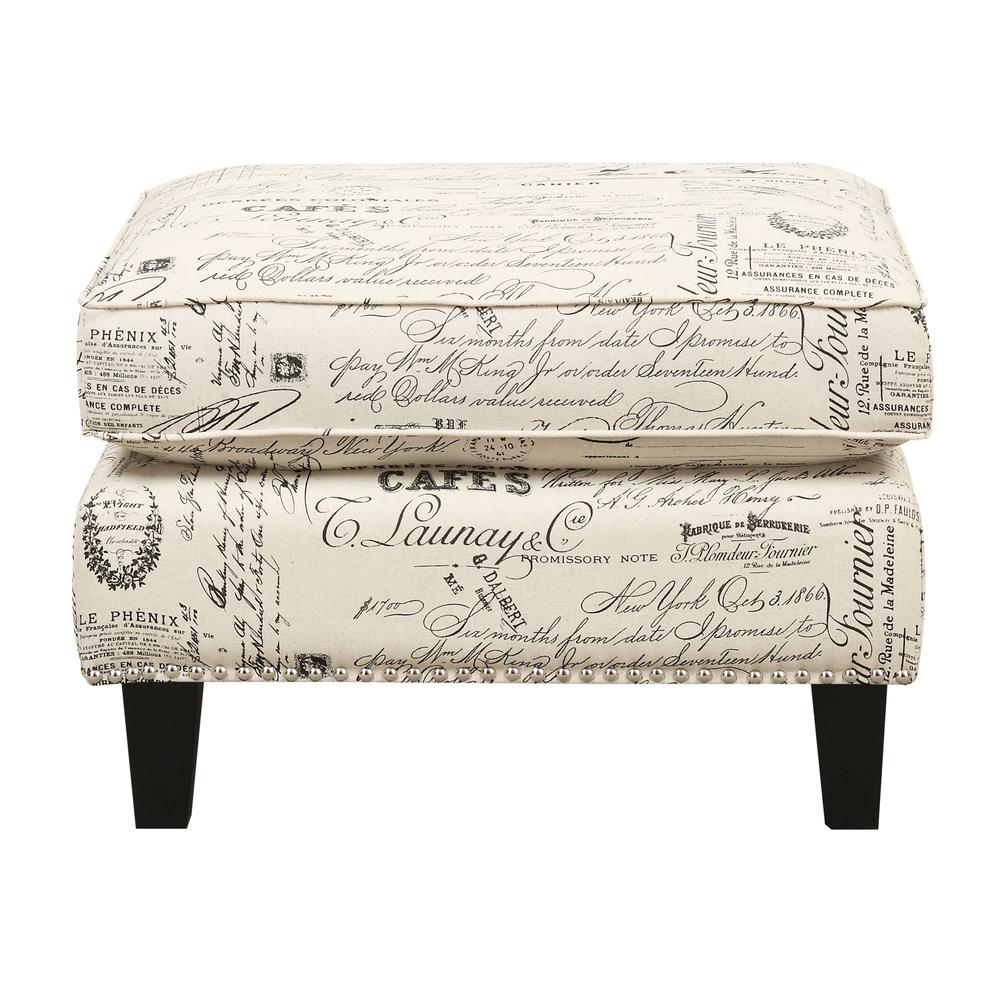 Emery French Script Chair & Ottoman