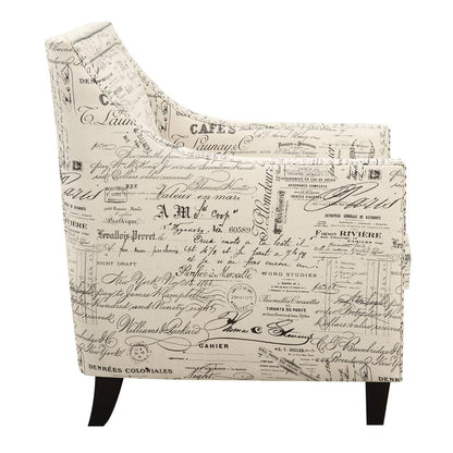 Emery French Script Chair & Ottoman