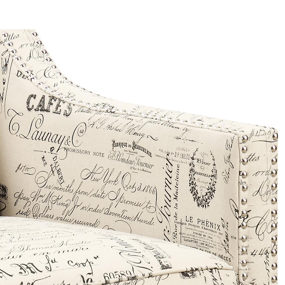 Emery French Script Chair & Ottoman
