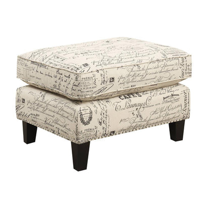 Emery French Script Chair & Ottoman