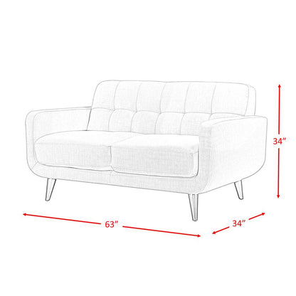 Hailey Sofa & Loveseat Set in Teal