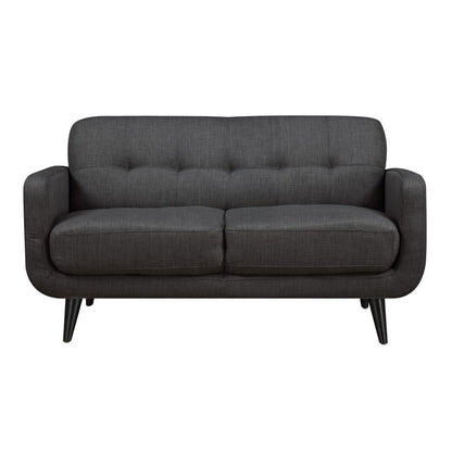 Hailey Sofa & Loveseat Set in Charcoal