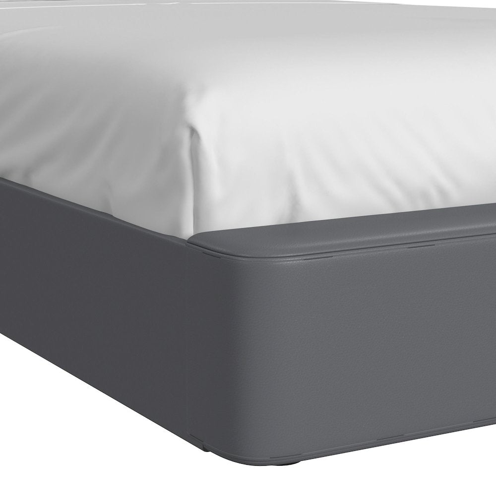 Booker Twin Bed in Grey PU