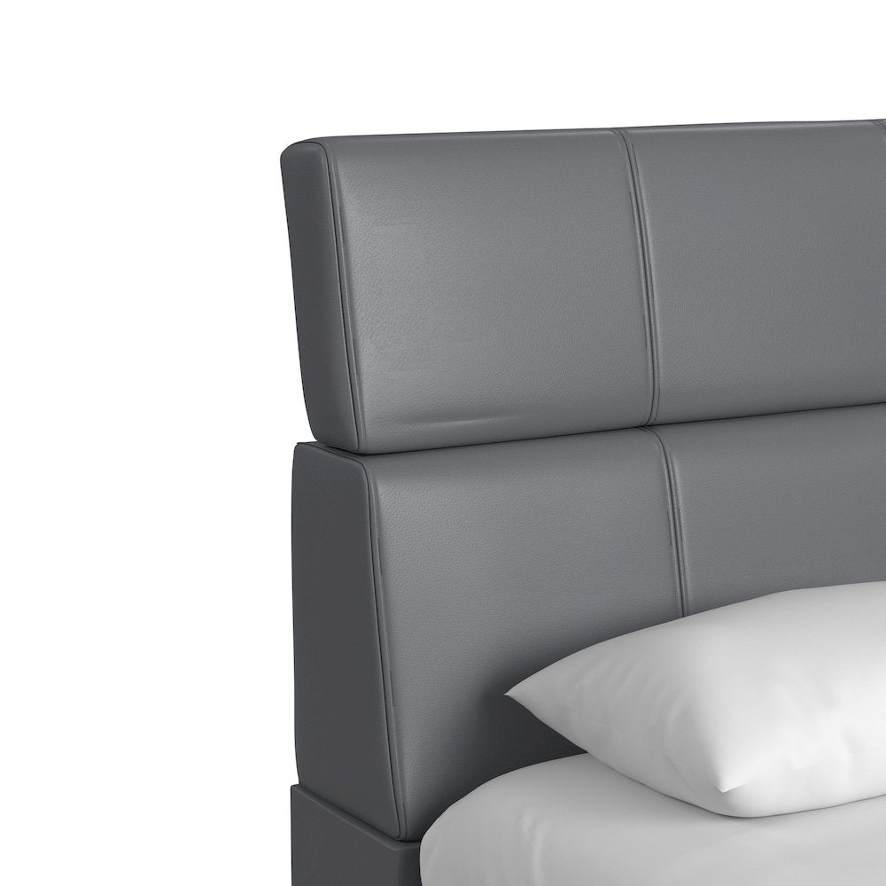 Booker Twin Bed in Grey PU