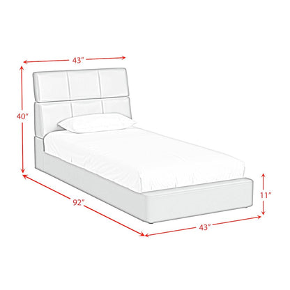 Booker Twin Bed in Grey PU