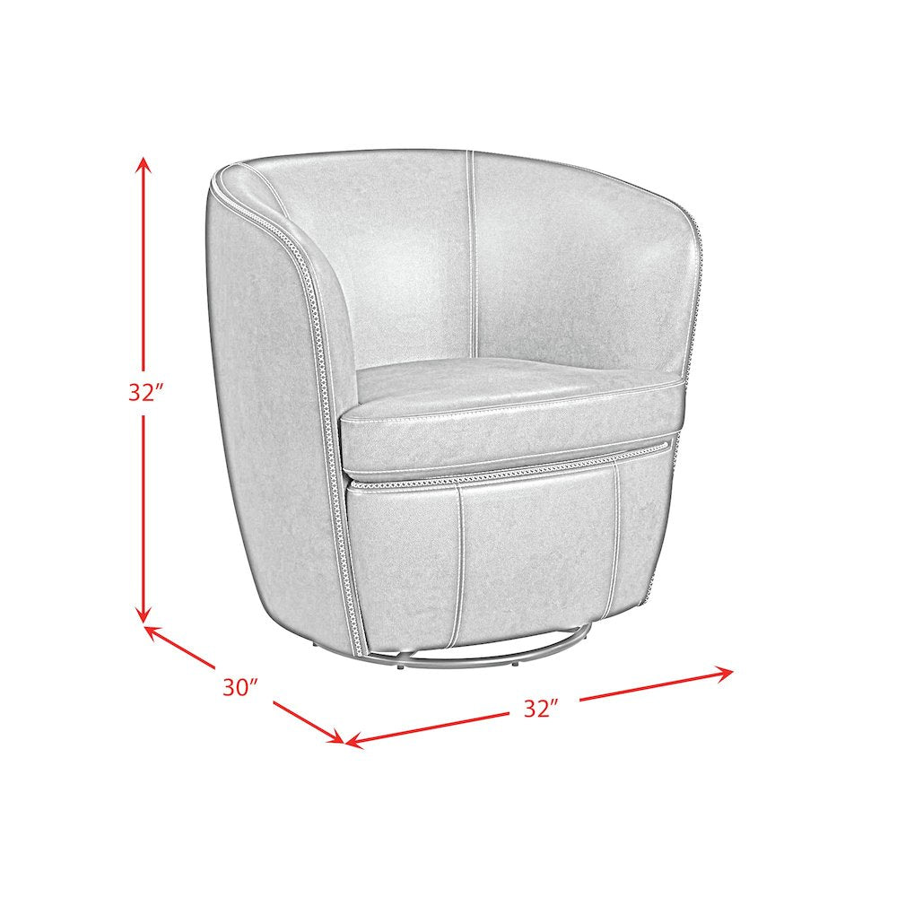 Zenith Swivel Chair in Pebble Brown
