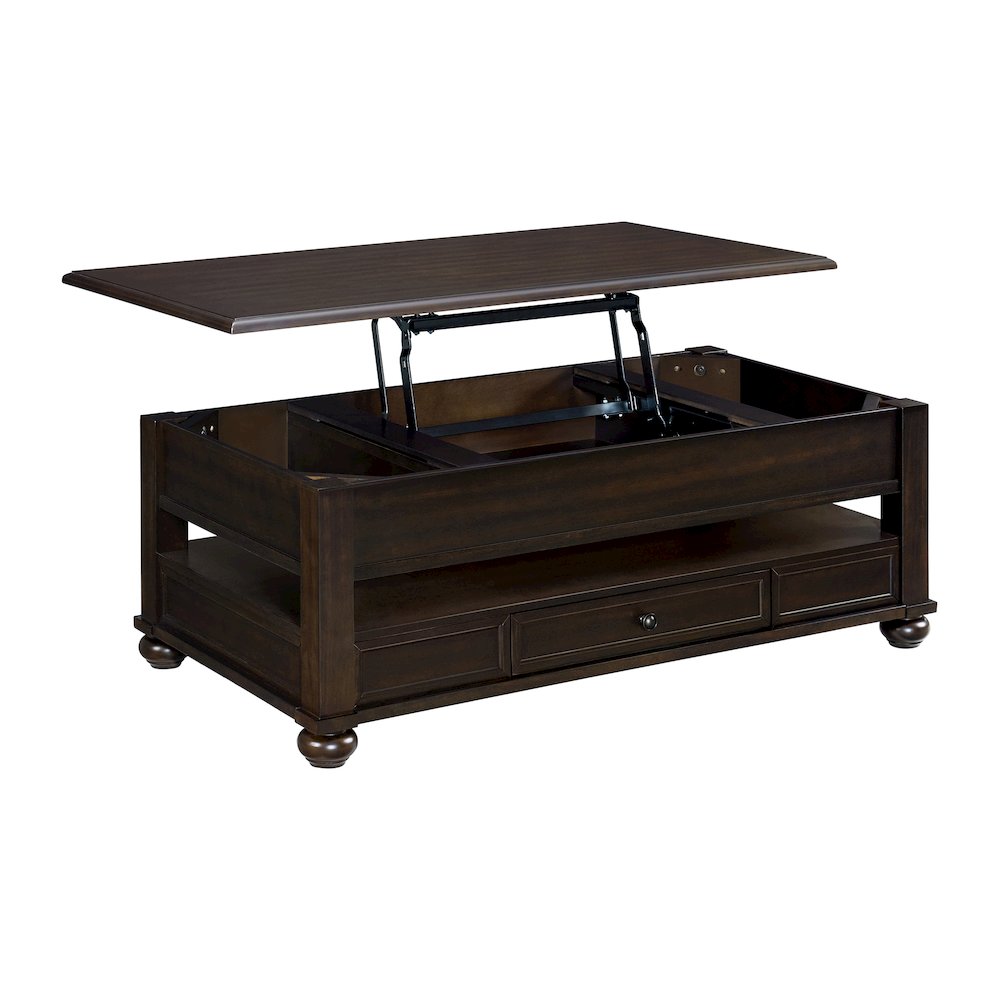 3PC Table Set in Cherry-Rectangular Lift-Top Coffee Table & Two End Table