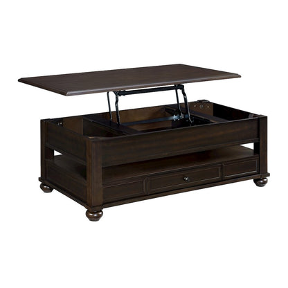 3PC Table Set in Cherry-Rectangular Lift-Top Coffee Table & Two End Table