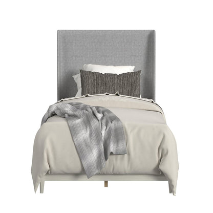 Clare Twin UPH Bed with Grey Fabric in Almond
