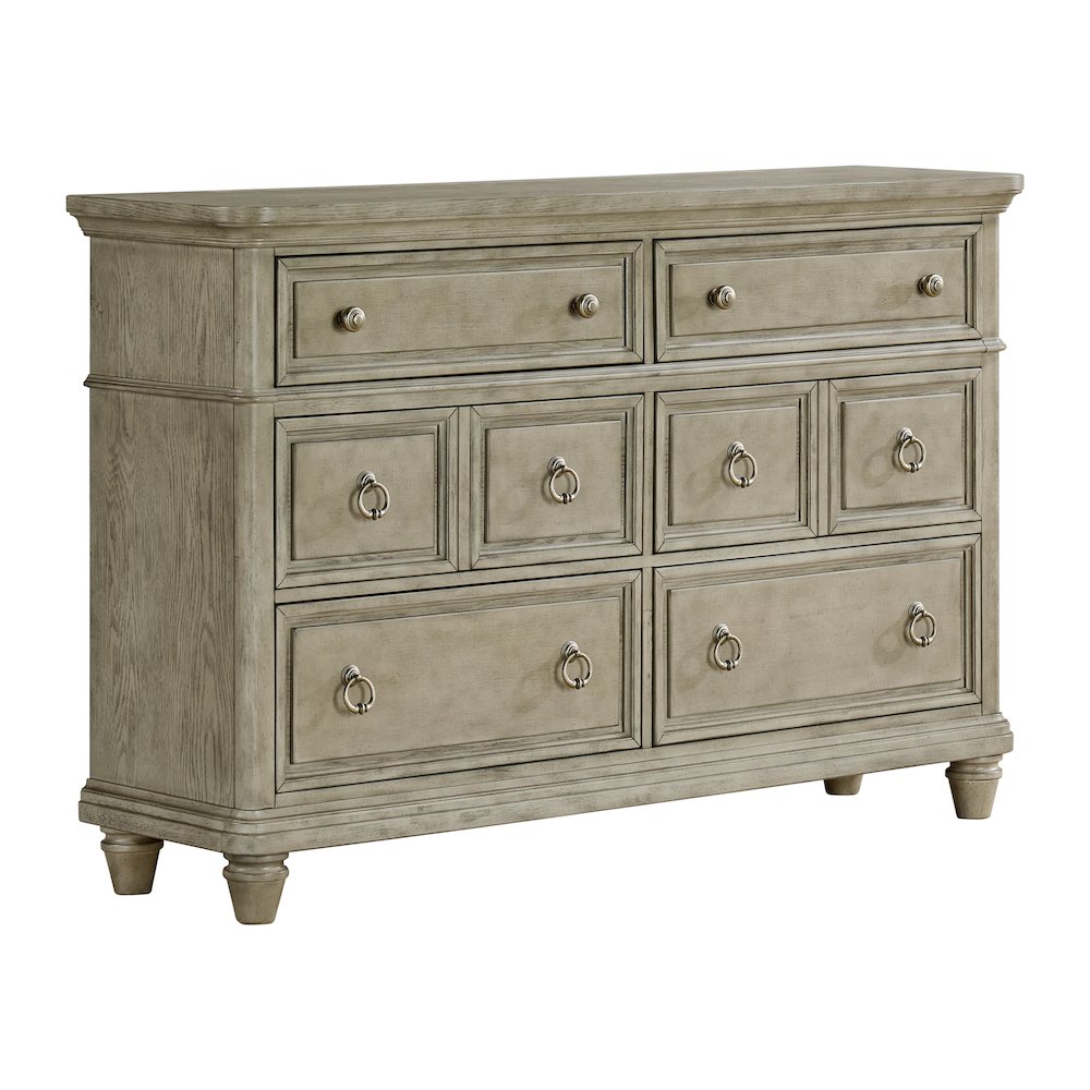 Emiko 6-Drawer Dresser in Light Grey