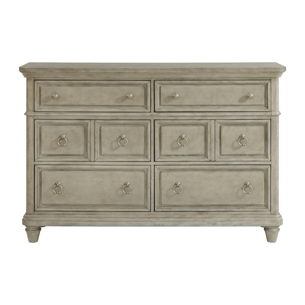 Emiko 6-Drawer Dresser in Light Grey