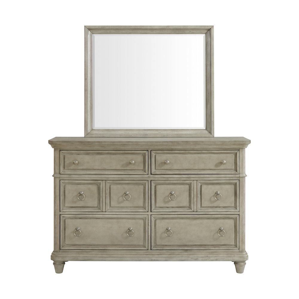 Emiko Dresser and Mirror Set in Light Grey