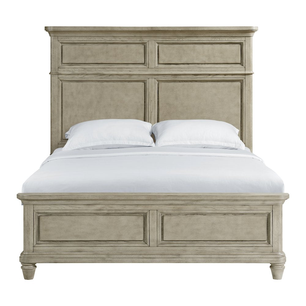 Emiko Queen Panel Bed in Light Grey