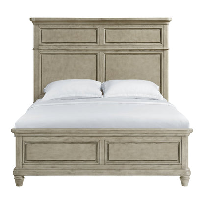 Emiko Queen Panel Bed in Light Grey