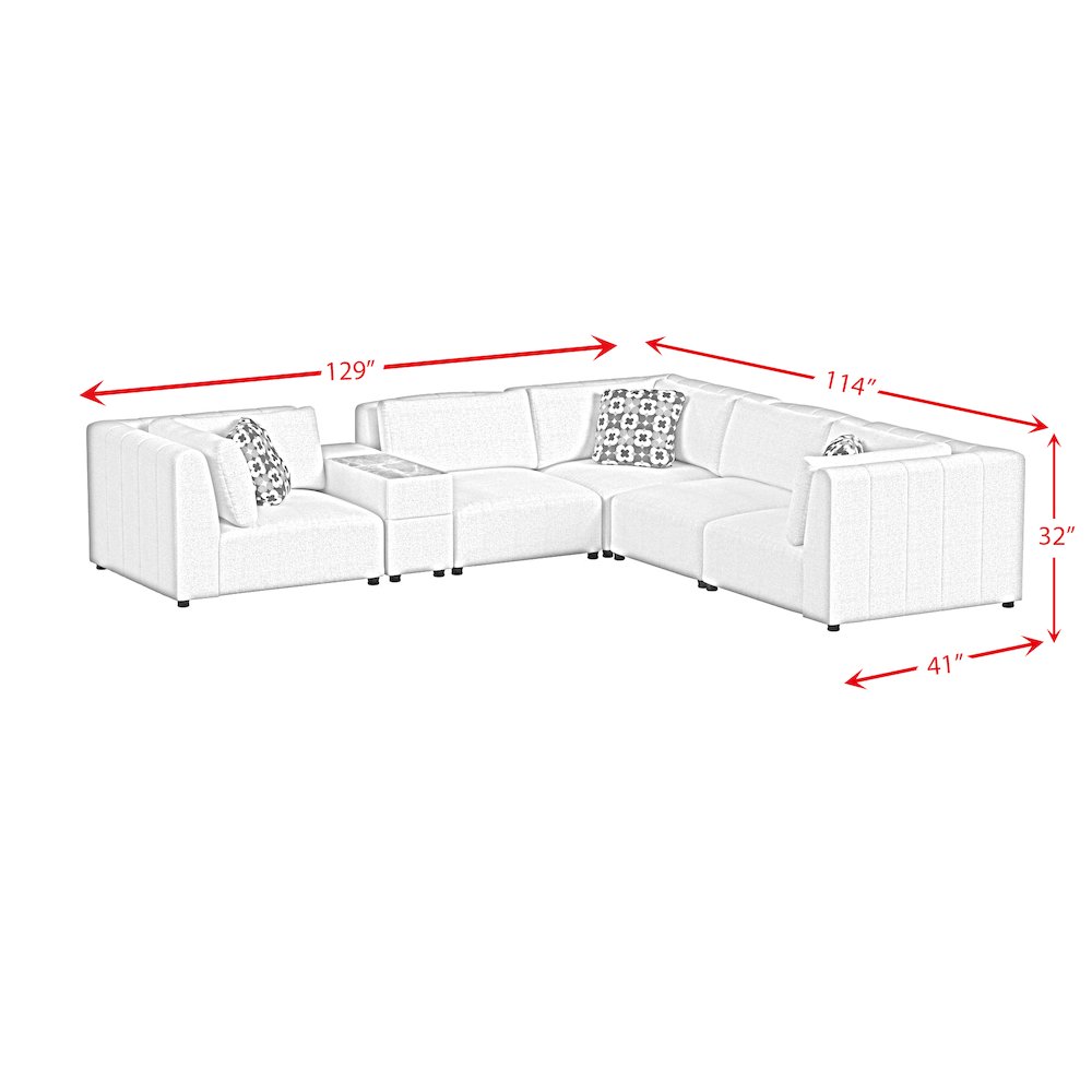 Zandara 6PC Modular Set in Olefin Beige