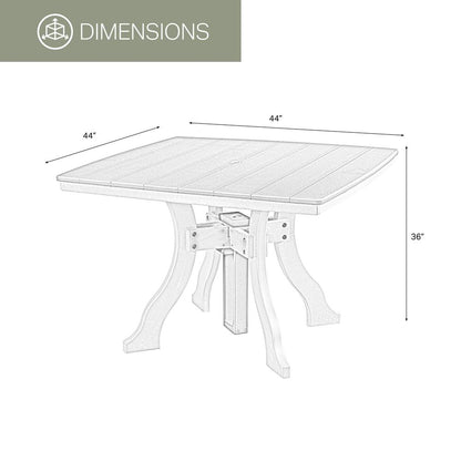 Dining Height Square Table in Aruba Blue with a Black Base