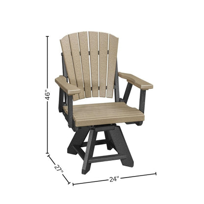 Dining Swivel Chair, Single Seat, All-Weather HDPE, Brown