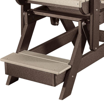 Double Glider Balcony Height, Brown 2-Seater, All-Weather Poly Lumber Furniture