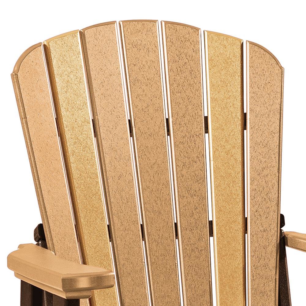 Fan Back Swivel Glider, Cedar Brown, Heavy Duty Polyethylene, Porch Seating