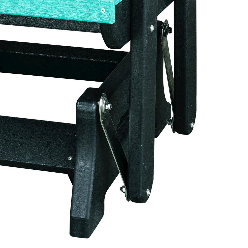 Double Glider Bench with Table, Aruba Blue, Heavy Duty Poly