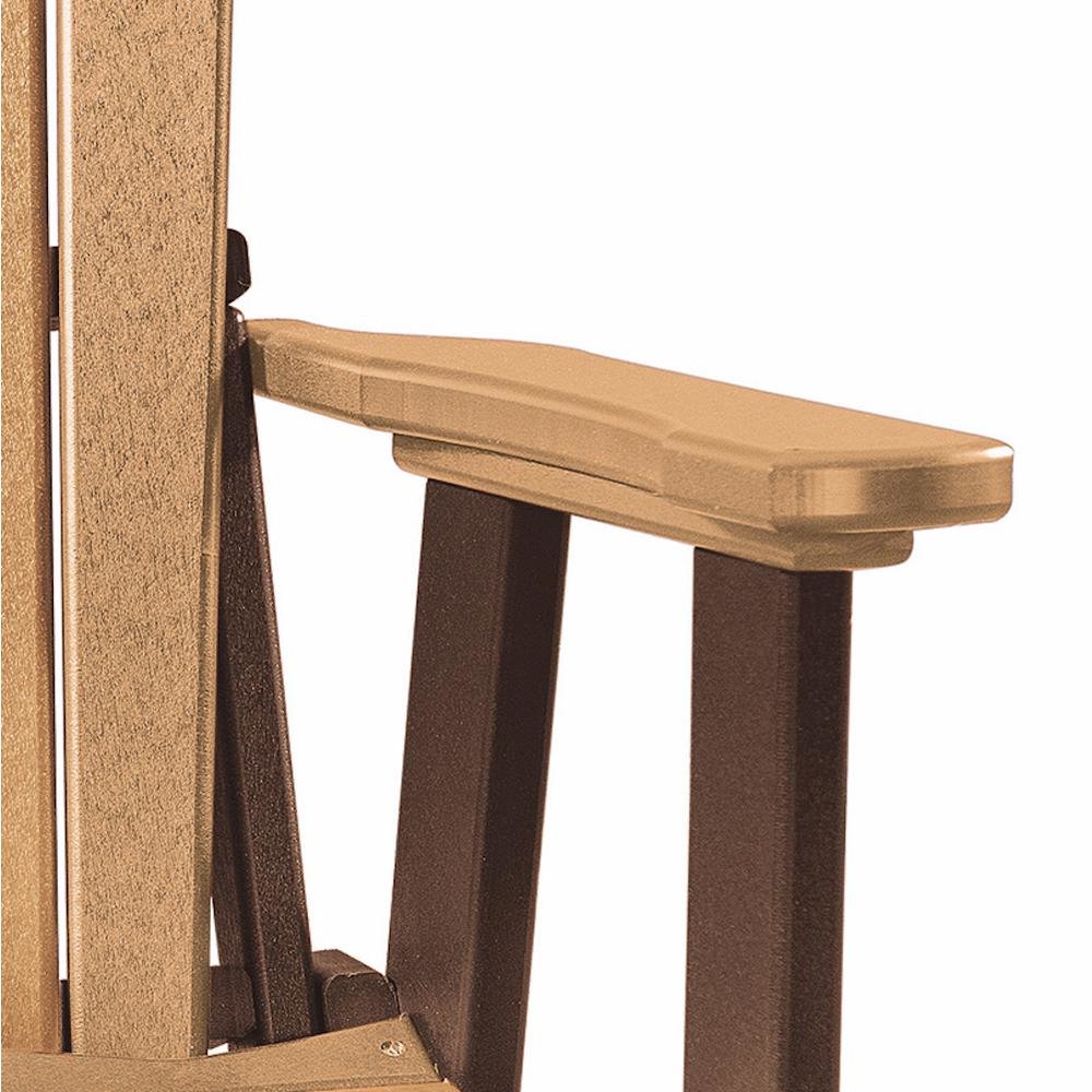 Fan Back Swivel Glider, Cedar Brown, Heavy Duty Polyethylene, Porch Seating