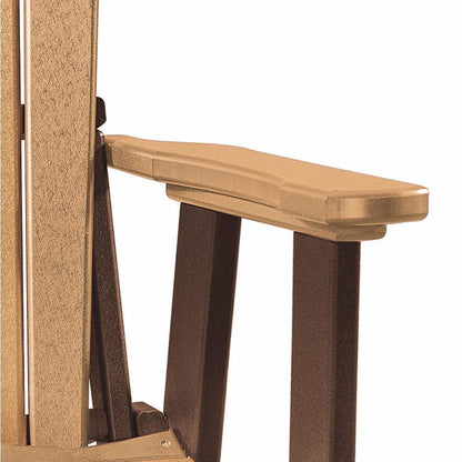 Fan Back Swivel Glider, Cedar Brown, Heavy Duty Polyethylene, Porch Seating