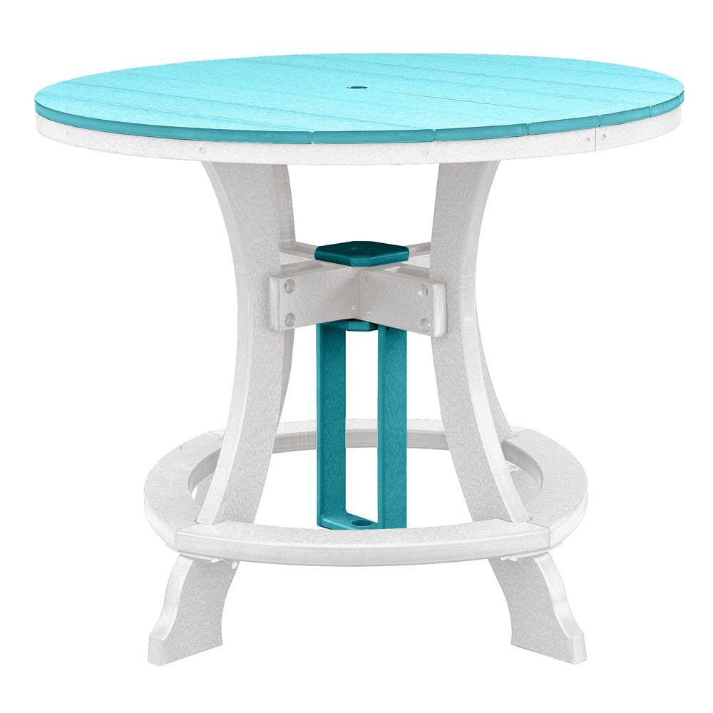 5-Pc Round Dining Set, Aruba Blue, Counter Height, Poly