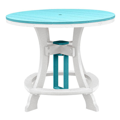 5-Pc Round Dining Set, Aruba Blue, Counter Height, Poly