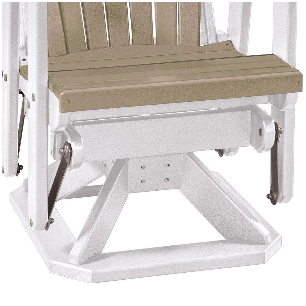 Fan Back Swivel Glider, Single Chair, All-Weather Polyethylene, Brown