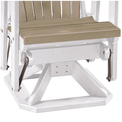 Fan Back Swivel Glider, Single Chair, All-Weather Polyethylene, Brown