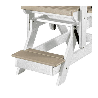 Fan Back Balcony Glider, Single Chair, Elevated Seating, All-Weather HDPE, Brown