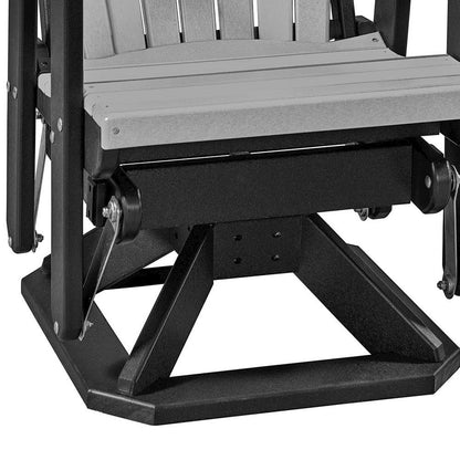 Fan Back Swivel Glider, Light Gray, Heavy Duty Polyethylene, Porch Seating