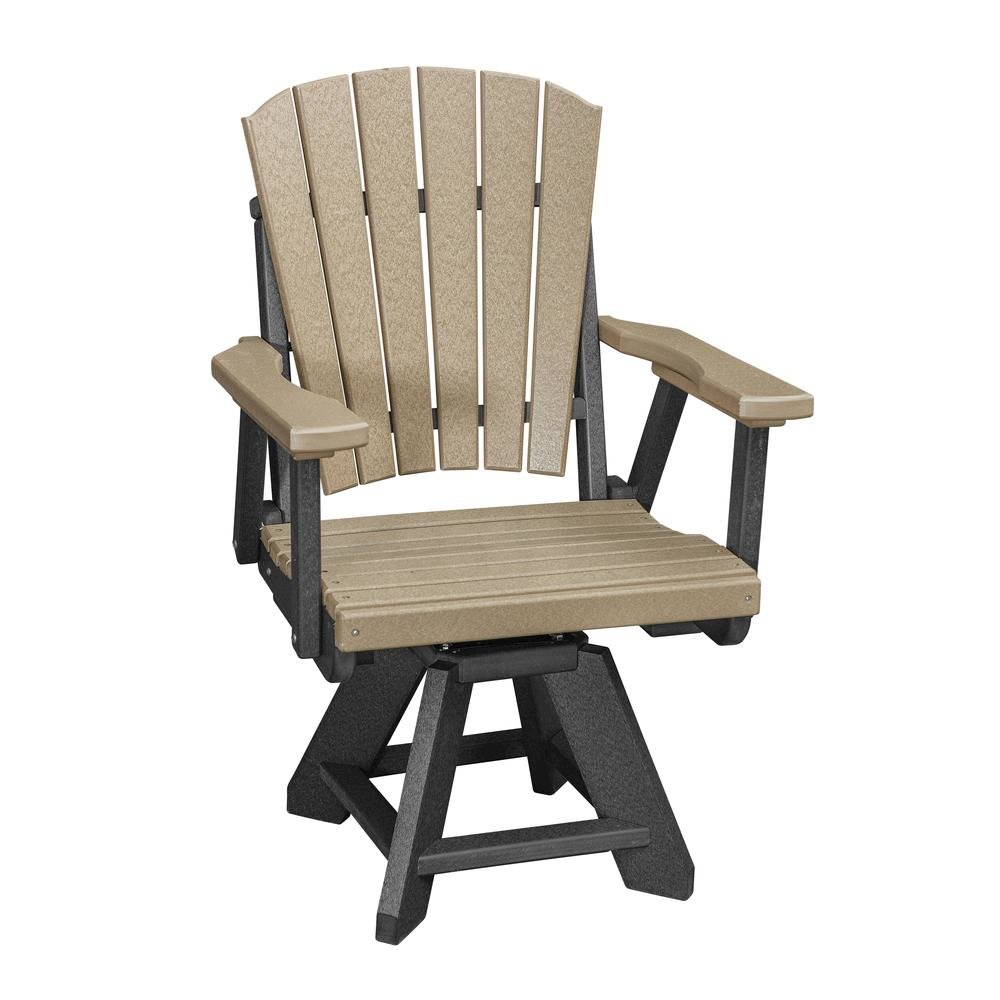 Dining Swivel Chair, Single Seat, All-Weather HDPE, Brown