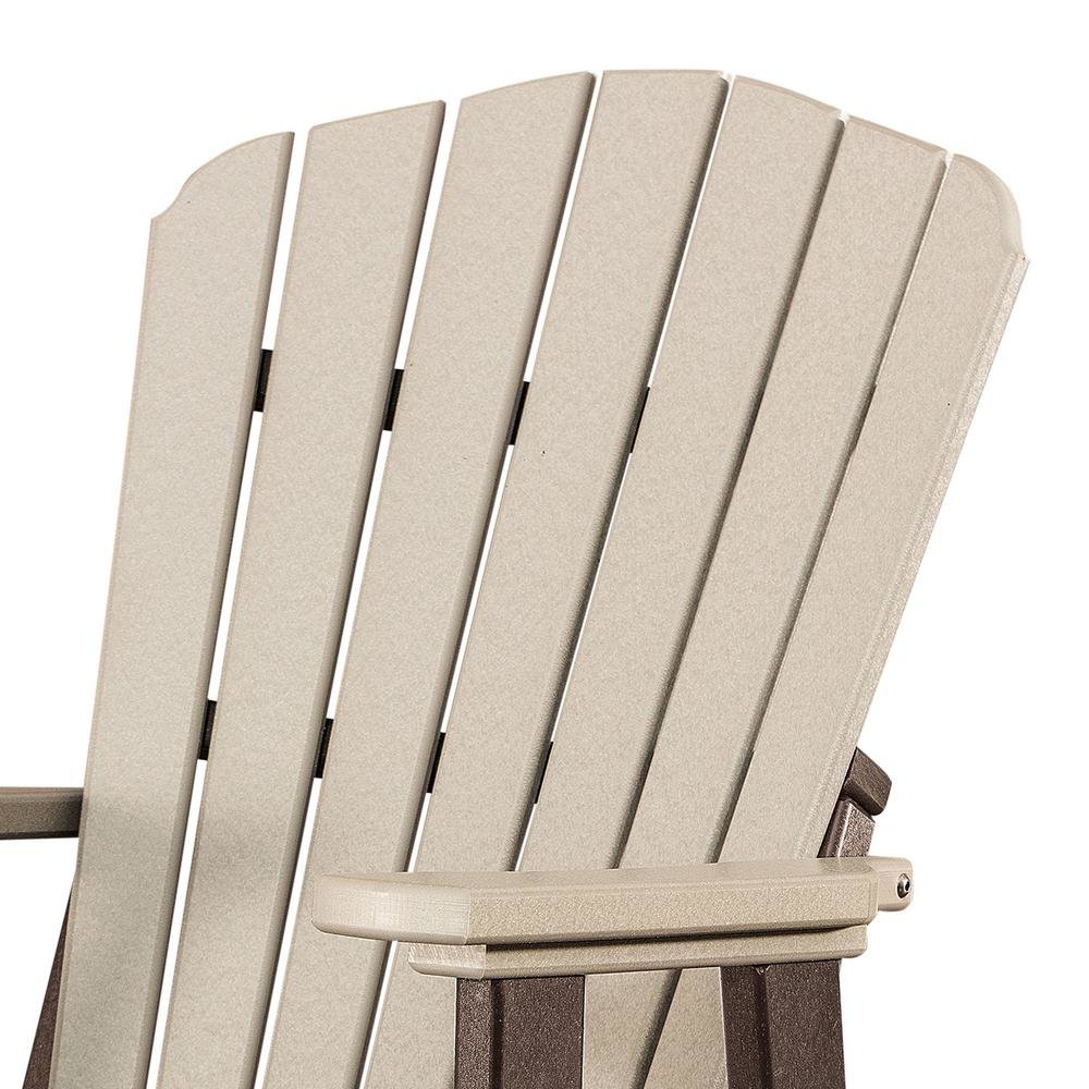 Balcony Glider Chair, Weatherwood Brown, Elevated Seating, Heavy Duty Poly