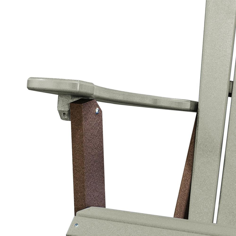 Fan Back Folding Adirondack Chair, Weatherwood Brown, Heavy Duty, Patio Seating