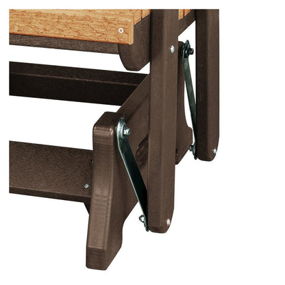 Fan Back Glider Rocking Chair, Cedar Brown, Heavy Duty Polyethylene, Porch