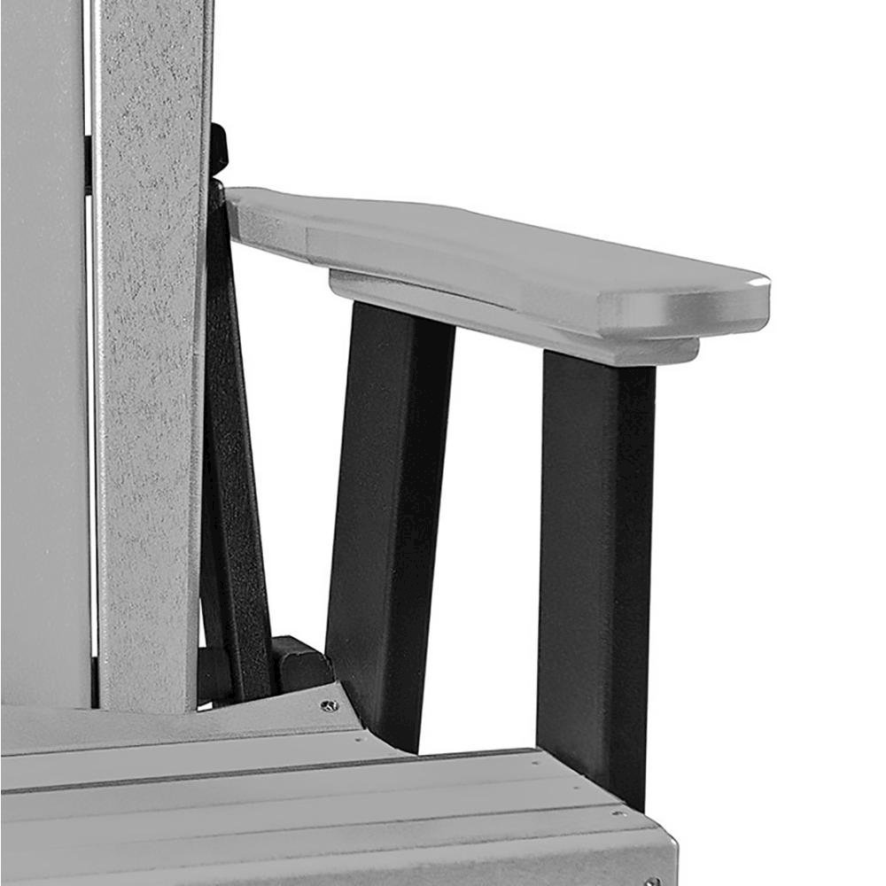Fan Back Swivel Glider, Light Gray, Heavy Duty Polyethylene, Porch Seating