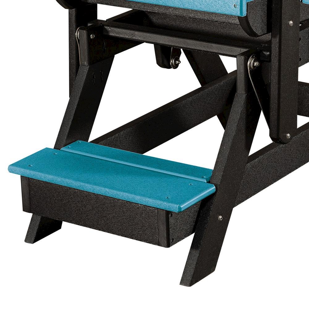 Double Balcony Height Glider, Elevated 2-Seater, Center Table, HDPE, Blue