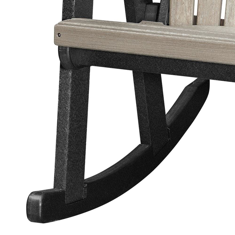Fan Back Rocking Chair, Single Seat, All-Weather Poly Lumber, Brown