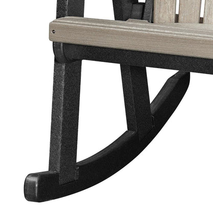Fan Back Rocking Chair, Single Seat, All-Weather Poly Lumber, Brown