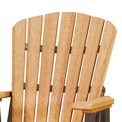 Fan Back Glider Rocking Chair, Cedar Brown, Heavy Duty Polyethylene, Porch